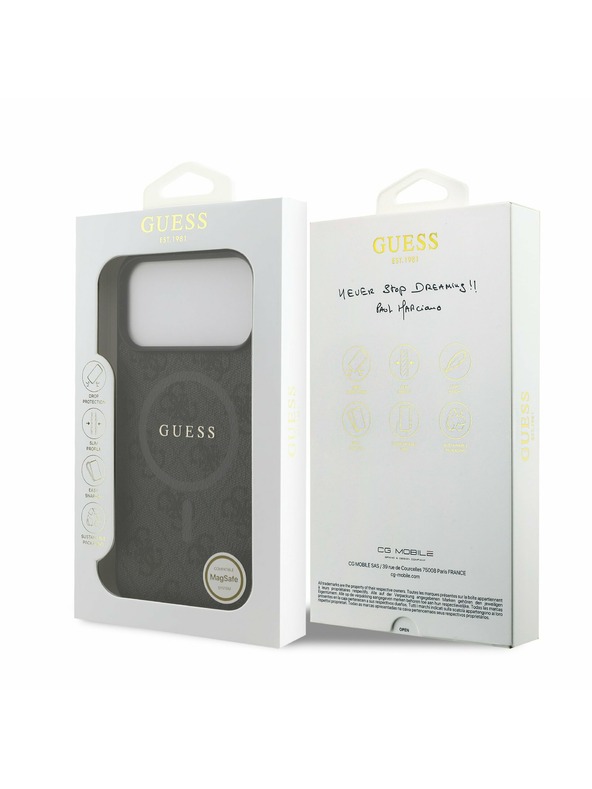 Guess Guess PU Leather 4G Colored Ring MagSafe Zadný Kryt pre iPhone 17 Pro Max Black