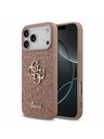 Guess Guess PU Fixed Glitter 4G Metal Logo Zadný Kryt pre iPhone 17 Pro Max Pink