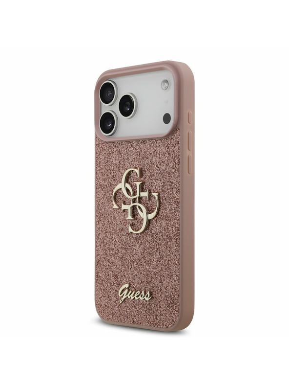 Guess Guess PU Fixed Glitter 4G Metal Logo Zadný Kryt pre iPhone 17 Pro Max Pink