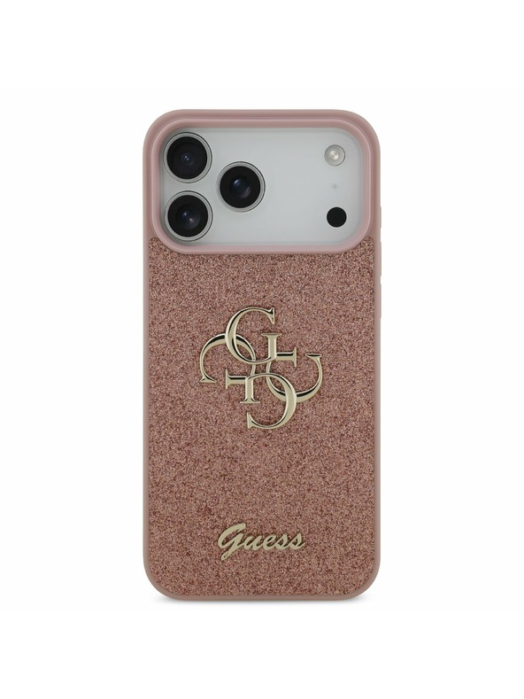 Guess Guess PU Fixed Glitter 4G Metal Logo Zadný Kryt pre iPhone 17 Pro Max Pink