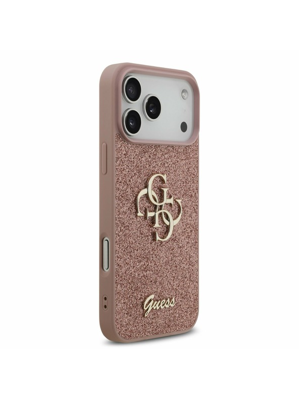 Guess Guess PU Fixed Glitter 4G Metal Logo Zadný Kryt pre iPhone 17 Pro Max Pink