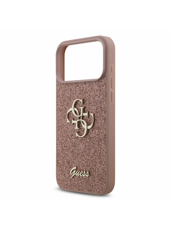 Guess Guess PU Fixed Glitter 4G Metal Logo Zadný Kryt pre iPhone 17 Pro Max Pink