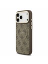 Guess Guess PU Leather 4G Gold Frame MagSafe Zadný Kryt pre iPhone 17 Pro Max Brown