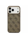 Guess Guess PU Leather 4G Gold Frame MagSafe Zadný Kryt pre iPhone 17 Pro Max Brown