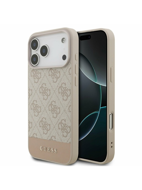 Guess Guess PU 4G Stripe Zadný Kryt pre iPhone 17 Pro Max Pink