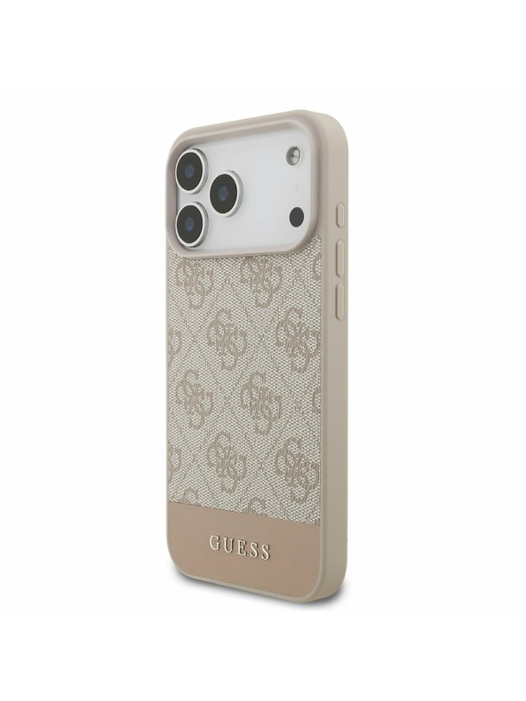 Guess Guess PU 4G Stripe Zadný Kryt pre iPhone 17 Pro Max Pink