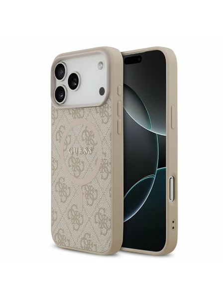 Guess Guess PU Leather 4G Colored Ring MagSafe Zadný Kryt pre iPhone 17 Pro Max Pink