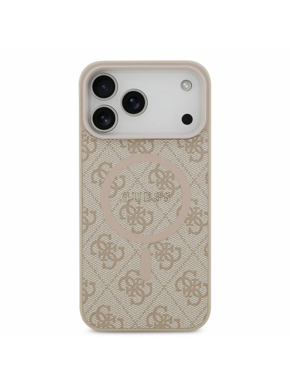 Guess Guess PU Leather 4G Colored Ring MagSafe Zadný Kryt pre iPhone 17 Pro Max Pink