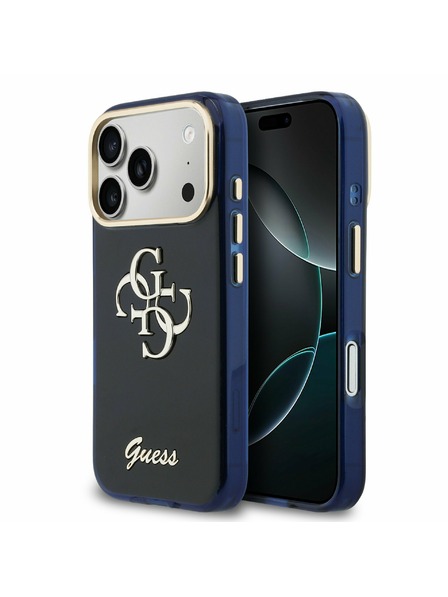 Guess Guess IML 4G Script Metal Logo Zadný Kryt pre iPhone 17 Pro Max Blue