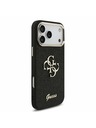 Guess Guess PU Fixed Glitter 4G Metal Frame Zadný Kryt pre iPhone 17 Pro Max Black