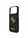 Guess Guess PU Fixed Glitter 4G Metal Frame Zadný Kryt pre iPhone 17 Pro Max Black