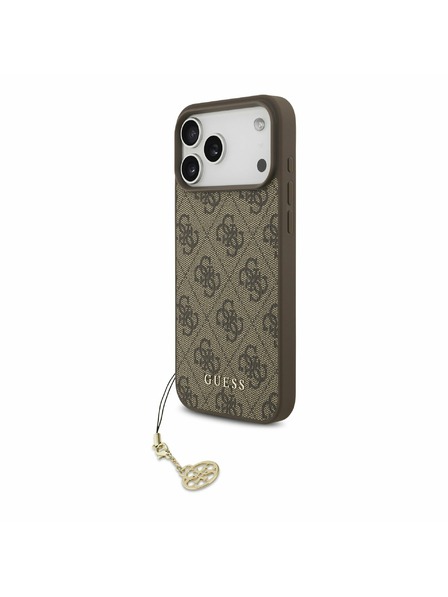 Guess Guess 4G Charm MagSafe Zadný Kryt pre iPhone 17 Pro Max Tone on Tone Brown