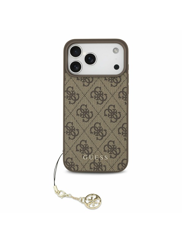 Guess Guess 4G Charm MagSafe Zadný Kryt pre iPhone 17 Pro Max Tone on Tone Brown