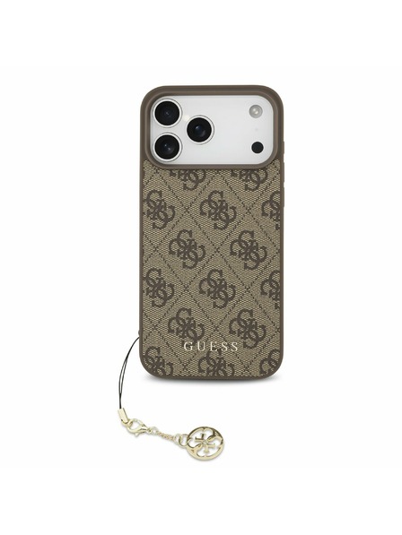 Guess Guess 4G Charm MagSafe Zadný Kryt pre iPhone 17 Pro Max Tone on Tone Brown