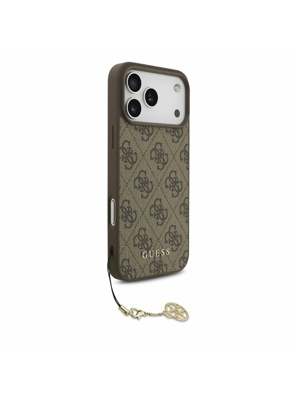 Guess Guess 4G Charm MagSafe Zadný Kryt pre iPhone 17 Pro Max Tone on Tone Brown