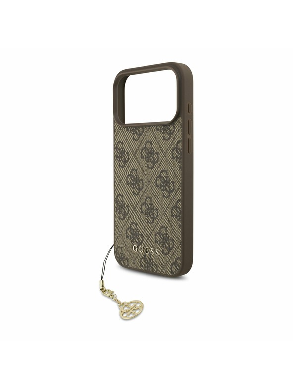 Guess Guess 4G Charm MagSafe Zadný Kryt pre iPhone 17 Pro Max Tone on Tone Brown