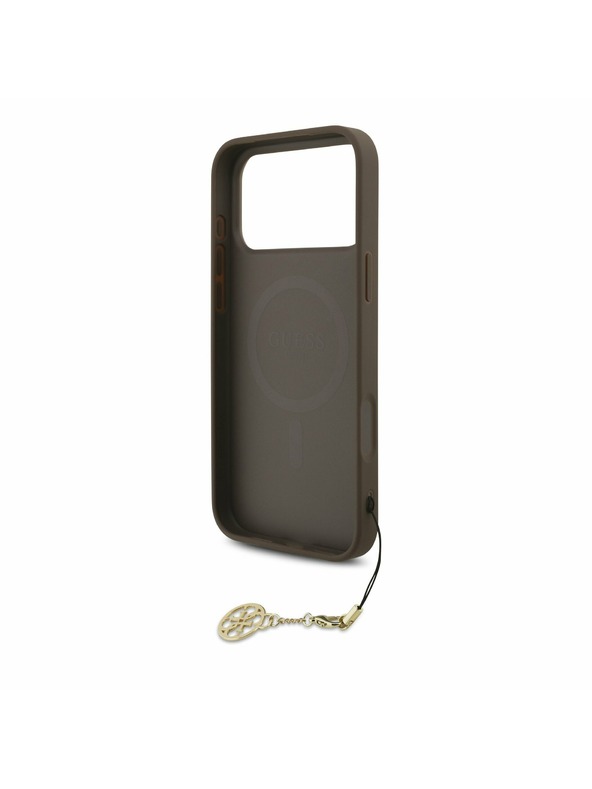 Guess Guess 4G Charm MagSafe Zadný Kryt pre iPhone 17 Pro Max Tone on Tone Brown