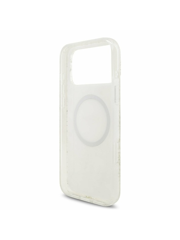 Guess Guess IML Flowers Allover Strap MagSafe Zadný Kryt pre iPhone 17 Pro Max White