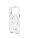 Guess Guess IML Glitter Script Strap MagSafe Zadný Kryt pre iPhone 17 Pro Max Transparent