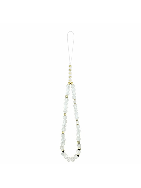 Guess Guess IML Glitter Script Strap MagSafe Zadný Kryt pre iPhone 17 Pro Max Transparent