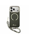 Guess Guess IML Glitter Script Strap MagSafe Zadný Kryt pre iPhone 17 Pro Max Black