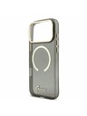 Guess Guess IML Glitter Script Strap MagSafe Zadný Kryt pre iPhone 17 Pro Max Black
