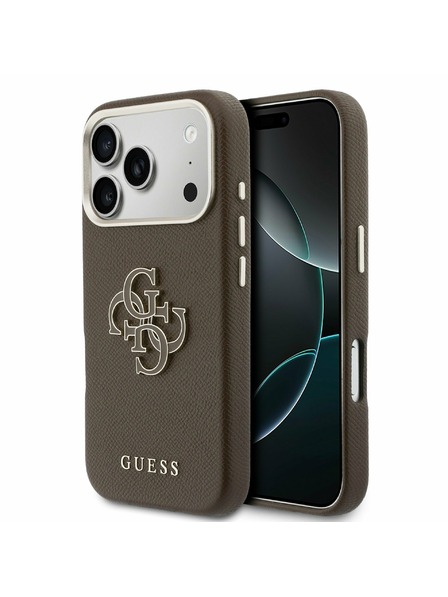 Guess Guess PU Resin Logo Zadný Kryt pre iPhone 17 Pro Max Brown