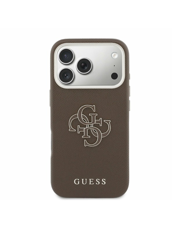 Guess Guess PU Resin Logo Zadný Kryt pre iPhone 17 Pro Max Brown