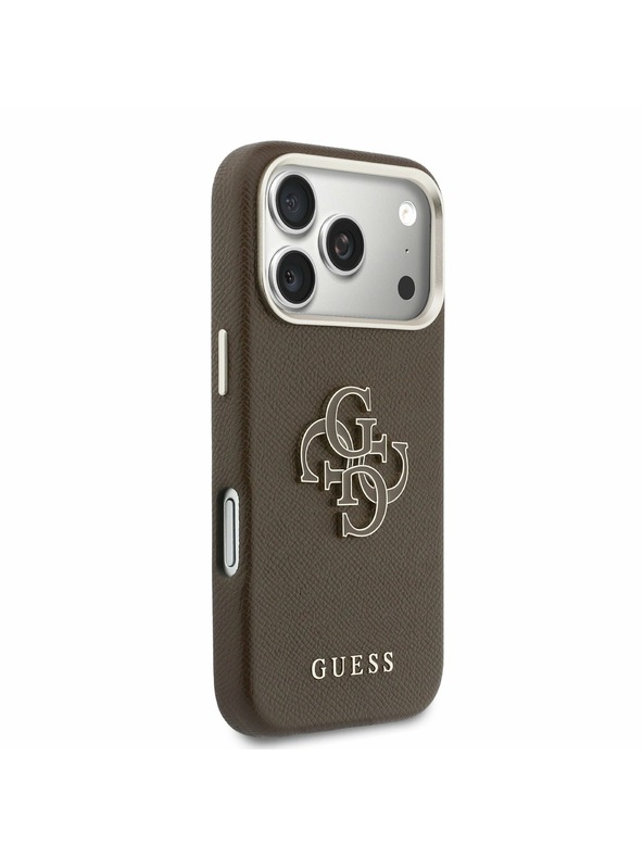 Guess Guess PU Resin Logo Zadný Kryt pre iPhone 17 Pro Max Brown