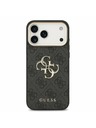 Guess Guess PU Leather 4G Metal Logo Gold Frame Zadný Kryt pre iPhone 17 Pro Max Black