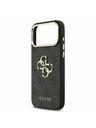 Guess Guess PU Leather 4G Metal Logo Gold Frame Zadný Kryt pre iPhone 17 Pro Max Black