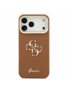 Guess Guess PU Grained 4G Logo Stand Camera Frame Zadný Kryt pre iPhone 17 Pro Max Brown