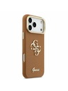 Guess Guess PU Grained 4G Logo Stand Camera Frame Zadný Kryt pre iPhone 17 Pro Max Brown