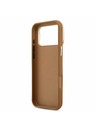 Guess Guess PU Grained 4G Logo Stand Camera Frame Zadný Kryt pre iPhone 17 Pro Max Brown