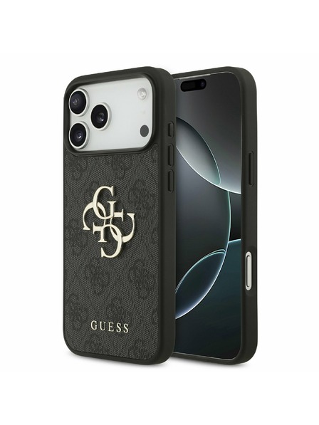 Guess Guess PU 4G Metal Logo Zadný Kryt pre iPhone 17 Pro Max Grey