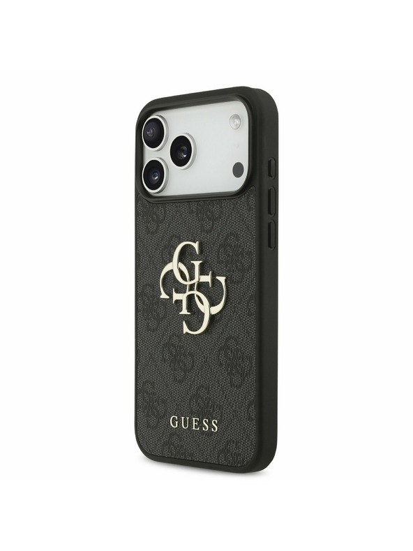 Guess Guess PU 4G Metal Logo Zadný Kryt pre iPhone 17 Pro Max Grey