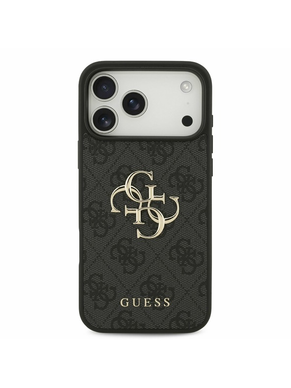 Guess Guess PU 4G Metal Logo Zadný Kryt pre iPhone 17 Pro Max Grey
