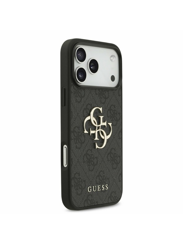 Guess Guess PU 4G Metal Logo Zadný Kryt pre iPhone 17 Pro Max Grey