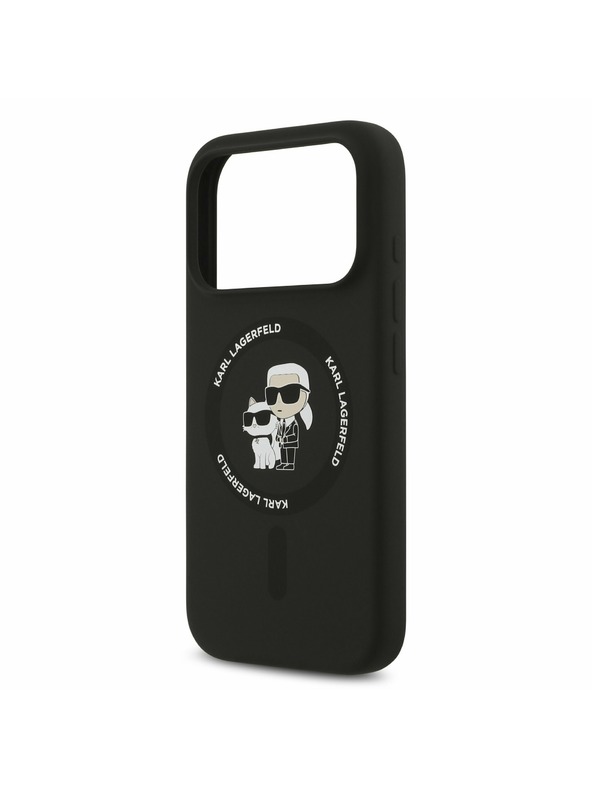 Karl Lagerfeld Karl Lagerfeld Liquid Silicone Karl and Choupette MagSafe Zadný Kryt pre iPhone 17 Pro Max Black