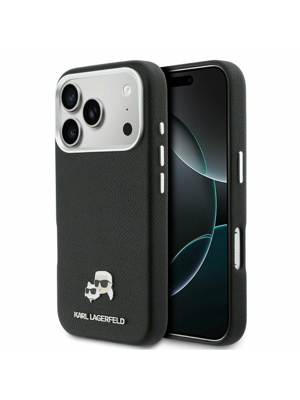 Karl Lagerfeld Karl Lagerfeld PU Karl and Choupette Heads Pins MagSafe Zadný Kryt pre iPhone 17 Pro Max Black