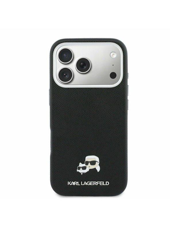Karl Lagerfeld Karl Lagerfeld PU Karl and Choupette Heads Pins MagSafe Zadný Kryt pre iPhone 17 Pro Max Black