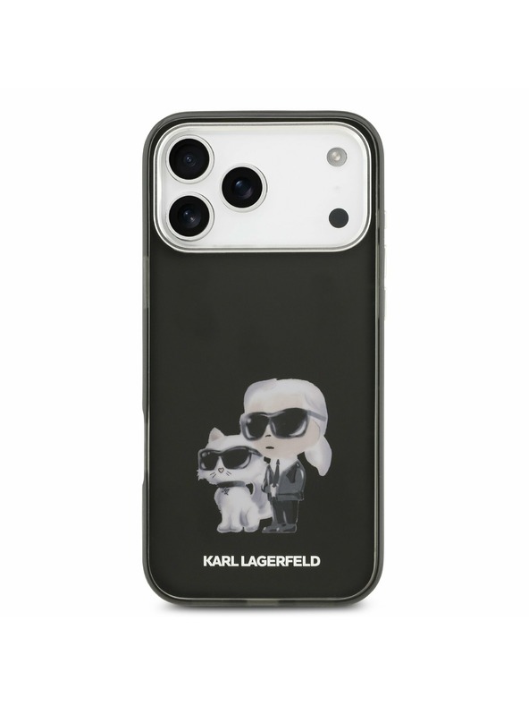 Karl Lagerfeld Karl Lagerfeld IML Aquarelle Karl and Choupette Zadný Kryt pre iPhone 17 Pro Max Black