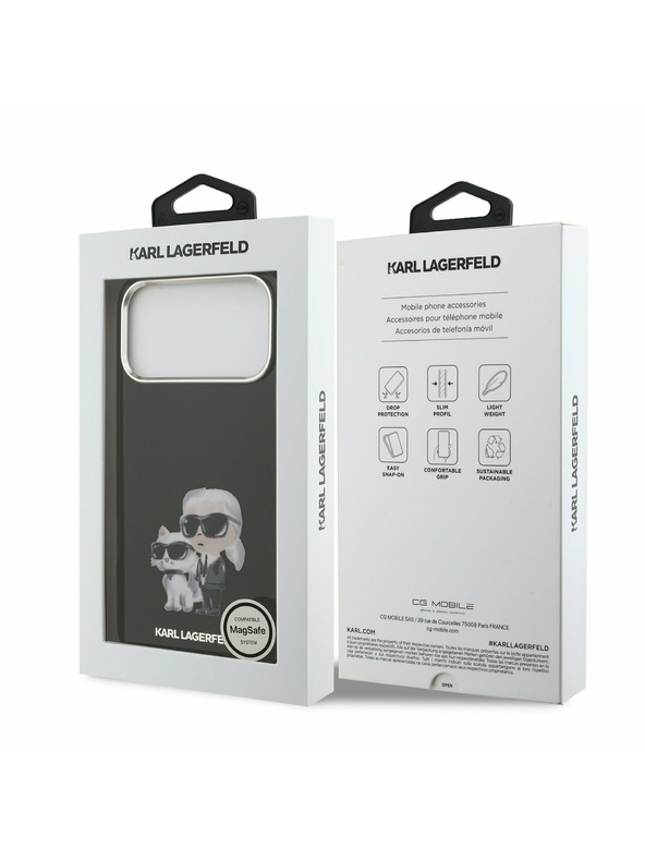 Karl Lagerfeld Karl Lagerfeld IML Aquarelle Karl and Choupette Zadný Kryt pre iPhone 17 Pro Max Black