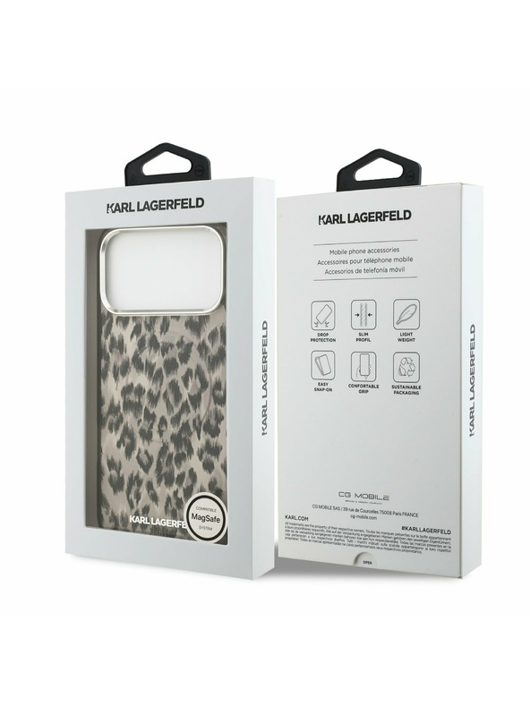 Karl Lagerfeld Karl Lagerfeld IML Leopard MagSafe Zadný Kryt pre iPhone 17 Pro Max Brown