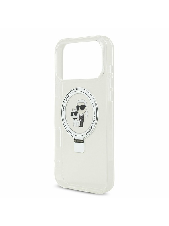 Karl Lagerfeld Karl Lagerfeld Ringstand Karl and Choupette MagSafe Zadný Kryt pre iPhone 17 Pro Max White