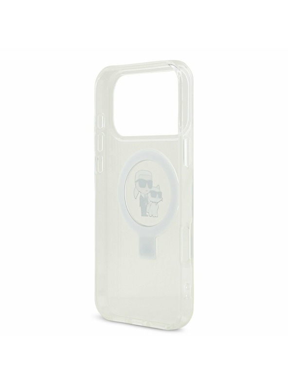 Karl Lagerfeld Karl Lagerfeld Ringstand Karl and Choupette MagSafe Zadný Kryt pre iPhone 17 Pro Max White