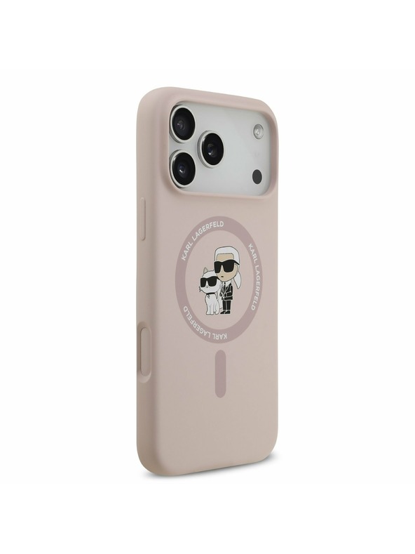 Karl Lagerfeld Karl Lagerfeld Liquid Silicone Karl and Choupette MagSafe Zadný Kryt pre iPhone 17 Pro Max Pink