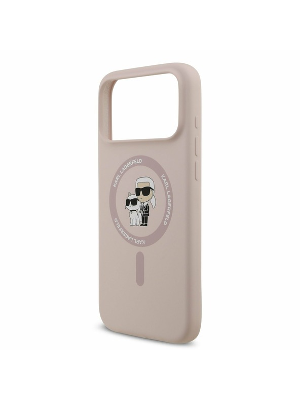 Karl Lagerfeld Karl Lagerfeld Liquid Silicone Karl and Choupette MagSafe Zadný Kryt pre iPhone 17 Pro Max Pink