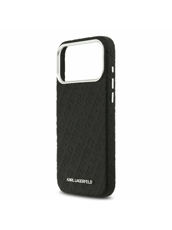 Karl Lagerfeld Karl Lagerfeld Grained PU Repeated Logo MagSafe Zadný Kryt pre iPhone 17 Pro Max Black
