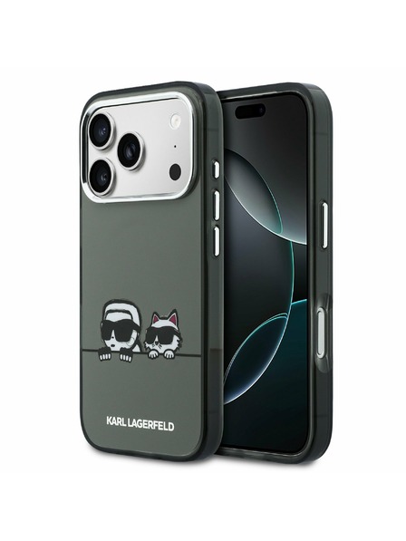 Karl Lagerfeld Karl Lagerfeld IML K&CH Heads Logo MagSafe Zadný Kryt pre iPhone 17 Pro Max Black